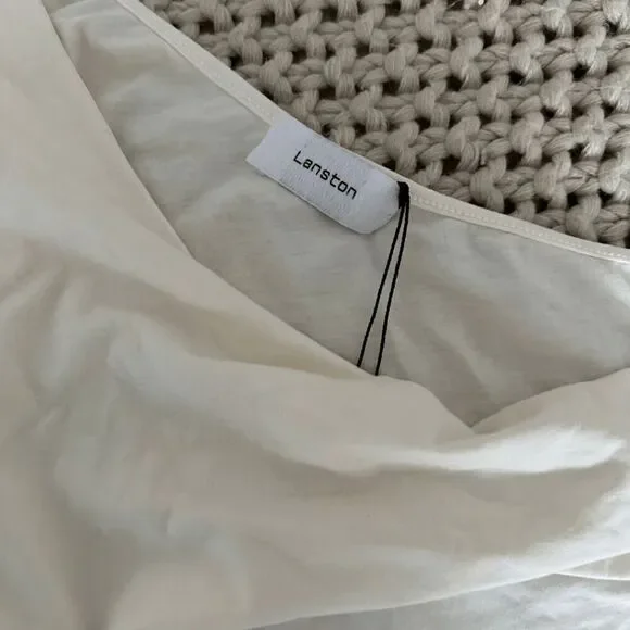 NWT Lanston White One Shoulder Stretch Drape Front Tank Top Womens Size XS - Picture 5 of 7